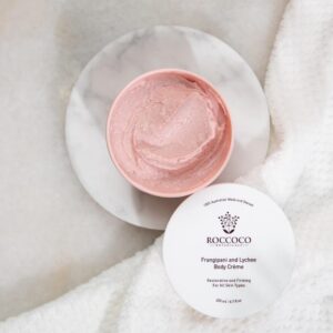 Roccoco Botanicals Frangipani & Lychee Body Cream sold at Pure Heart Living